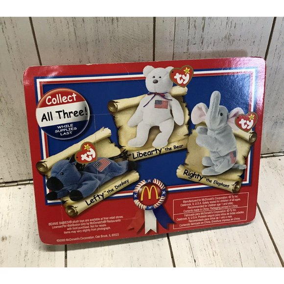 Liberty The Bear Beanie Baby McDonald’s 1996 - Picture 2 of 2